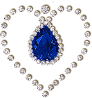 un coeur avec un diamant bleu